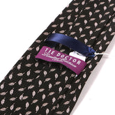 Black & Pink Leaf Wide Silk Tie 9.5cm - Tie Doctor